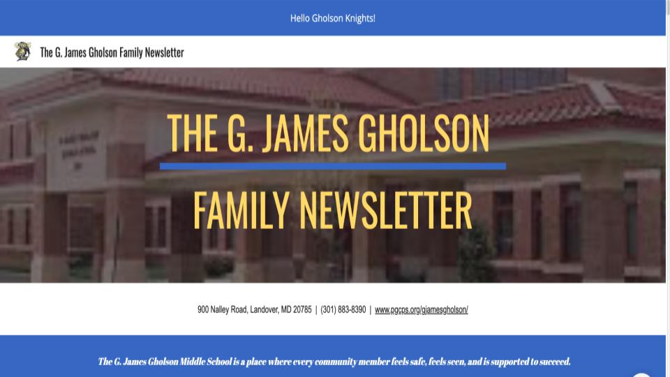 Gholson Knights Family Newsletter