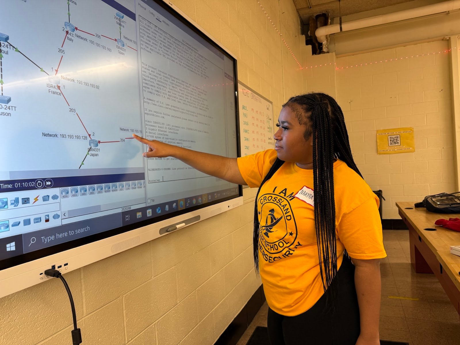 Student on whiteboard