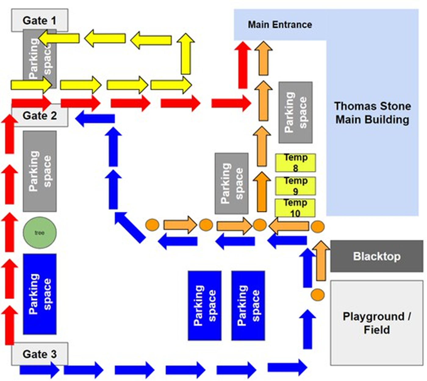 Thomas Stone Elementary arrival map