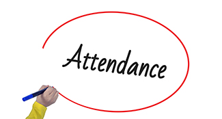 attendance written out and circled