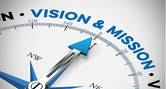 vision and mission on compass